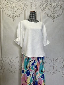 Gorman White Linen Cotton Top Size 10 - Picture 1 of 11