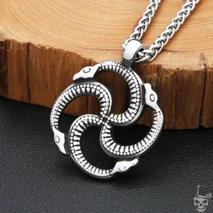 Collar colgante serpiente Ouroboros acero inoxidable 316L Sculpt Rings™ | 50/60/70 cm - Imagen 1 de 10