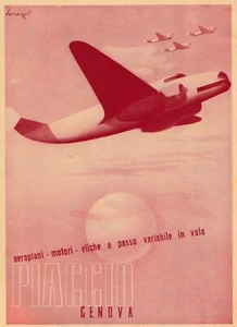 WERBUNG 1938 PIAGGIO FLUGZEUGE FLUG HIMMEL GENUA BERNAZZOLI - Bild 1 von 1