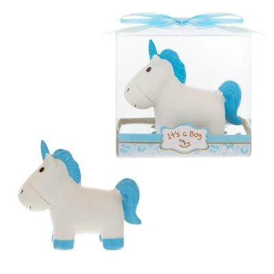 Mega Favors - Keepsake Figurine Unicorn Poly Resin - Blue, 12PCS - Image 1 of 4