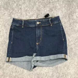 Divided by H&M Shorts Womens Size 6 Cuffed High Rise Denim Jean Dark Wash Blue - Picture 1 of 12