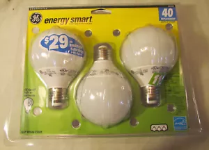 GE Globe CFL 11 W 500 Lumen Soft White 2700K G25 Vanity Light Bulb 3pk - Picture 1 of 1