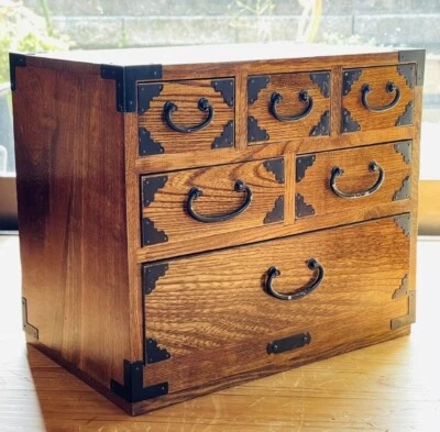 Japanese Vintage accessory case Small chest sewing box Showa Retro W30cm Antique - Image 1 of 4