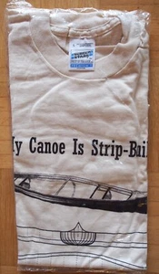 Kanu, Bootssport, trad. Holzboot - T-Shirt mit Aufdruck, beige Gr. M, NEU - Bild 1 von 2