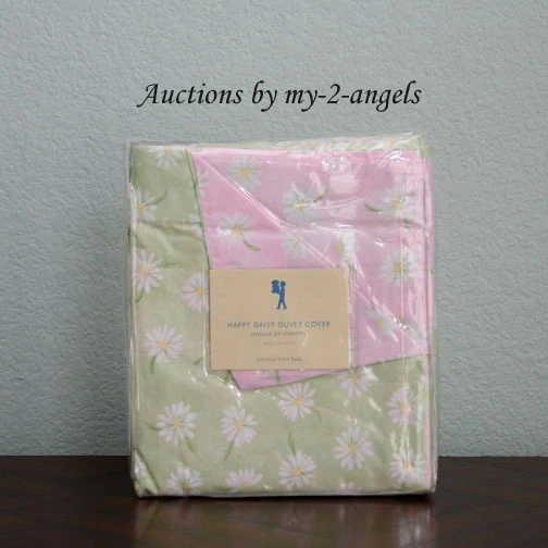 NEW Pottery Barn Kids Pink/Green Happy Daisy Floral Garden Twin Duvet Cover - Image 1 of 1