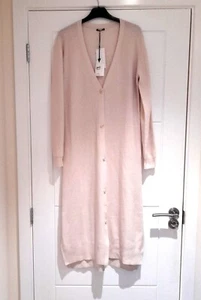 Denham Damen Longline Knopfdetail Cardigan Kaschmirmischung Strick S uk10-12 Neu mit Etikett - Bild 1 von 8