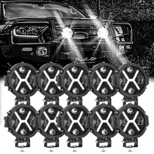 10X 7" Round LED Work Light Headlight Spot DRL Offroad Truck Driving Fog Lamp US - Foto 1 di 17