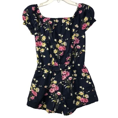 GAP Girl's Soft Chambray Short Puff Sleeve One Piece Romper 8 NWT - Image 1 of 4