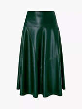 Green Festive Skirt Festive Wear Women Leather Real Lambskin Stylish