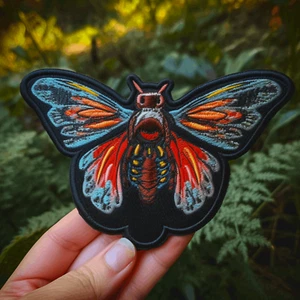 Moth Patch Iron-On for Applique, Animals & Insect Badge, Butterfly, Nature - Picture 1 of 12