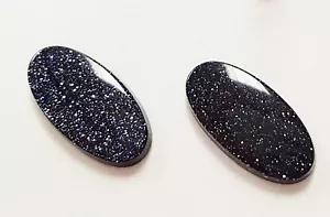 Oval Both Side Flatback Blue Gold Stone 8x10mm to 12x16mm Calibrated Gemstone - Picture 1 of 5