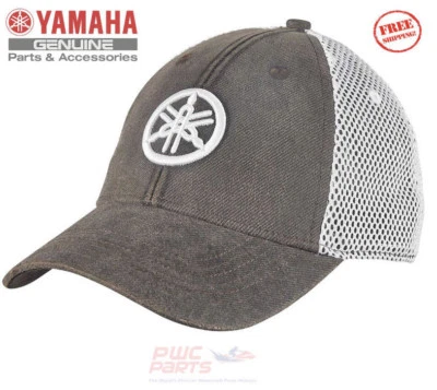 YAMAHA Tuning Fork Mesh Hat 3D Emblem ATV MX PWC SXS Outdoors OE CRP-16HYA-BK-NS - Image 1 of 4