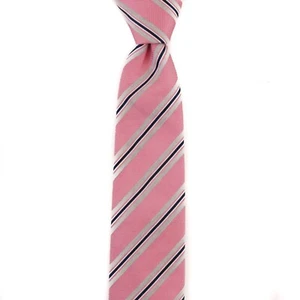 145 $ neue SYD JEROME Seidenkrawatte Chicago rosa blau gestreift Made in Italy - Bild 1 von 2