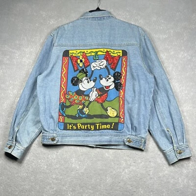 Chaqueta vaquera vintage Disney adulto hombre mediana azul lentejuelas circa 1980 Foto 1 de 4