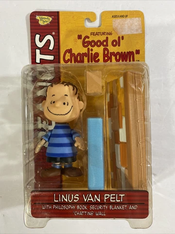 Peanuts - LINUS VAN PELT Figure w/Philosophy Book, Blanket & Chatting Wall Cover