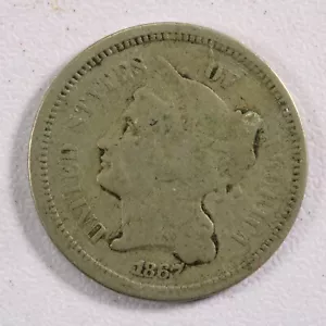Tres centavos de níquel 1867 - en muy buen estado/detalles - Imagen 1 de 2