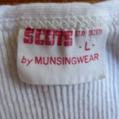 Vtg. SCOTS by Munsingwear athletic undershirt, cotton, L, USA, 1970s, pre-owned - Image 1 of 4