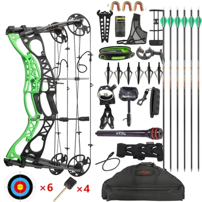 33" Compound Bow Arrow Set Adjustable 0-70lb 320fps Archery Bow Hunt Shoot RH LH - Image 1 of 4