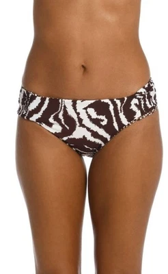 New La Blanca Fierce Lines Sz 14 Reversible Side Shirred Hipster Bikini Bottoms - Image 1 of 4