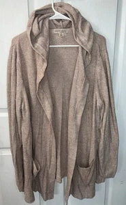 Barefoot Dreams Hooded Cardigan Cozy Chic Lite Long Cardigan in Taupe Size 2X - Picture 1 of 9