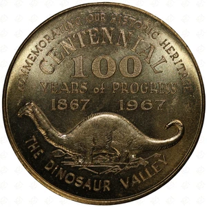 1967 Canada Alberta Drumheller Centennial Medal (The Dinosaur Valley) - Picture 1 of 2