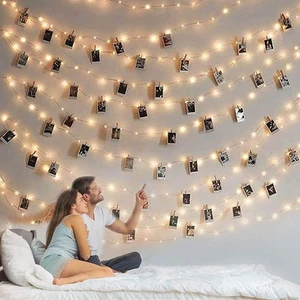 Photo Clip String Light - 33Ft 100LED Fairy Lights with Clips for White - Picture 1 of 7