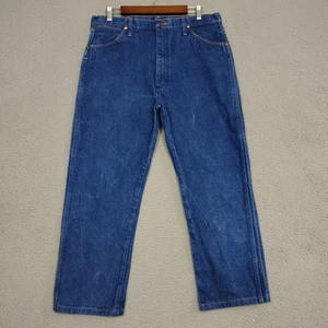 VTG Wrangler Jeans Actual Size 34x27 Blue 13MWZ Cowboy Cut Made in USA Western - Picture 1 of 14