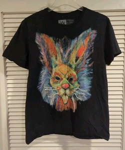 WWE Wyatt 6 Sicks Rambling Rabbit Portrait Shirt Size L Large Black Wrestling - Bild 1 von 4