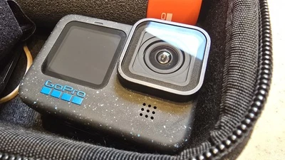 GoPro Hero 12 Black 3x batteries, stick, mag neck holder, case & 128 SD VGC. - Image 1 of 4