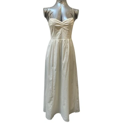 Nuevo con etiquetas Vestido Reformation Dovie Entrecruzado Correa Talla Grande Blanco Algodón Orgánico Foto 1 de 4