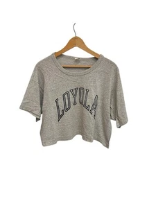 Mezza maglietta vintage anni 80 Champion Crop Top Loyola - Foto 1 di 3