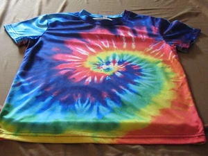 Mehrfarbiges Batik T-Shirt, Jugend Kurzarm Viskose, seidiges Tragegefühl Größe M - Bild 1 von 2