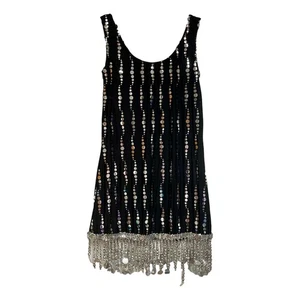 Weissman Showtime Sequin Fringe Dress Black Dance Costume Adult Large L 4298 - Picture 1 of 11