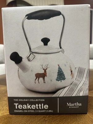 Teca Martha Stewart The Holiday Collection esmaltada en acero olla de 2 cuartos ¡NUEVA EN CAJA! Foto 1 de 4