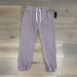 Pantaloni comodi SAVVI neutri tinta unita Payton jogger cotone spugna francese salotto taglia S - Foto 1 di 12