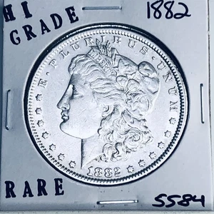 1882 MORGAN SILBER DOLLAR HOHE QUALITÄT ECHTE US-PRÄGEANSTALT SELTENE MÜNZE 5584 - Bild 1 von 3