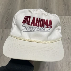 Vintage Oklahoma Sooners Mütze Cap weiß Leder Strapback 90er Top of the World - Bild 1 von 9