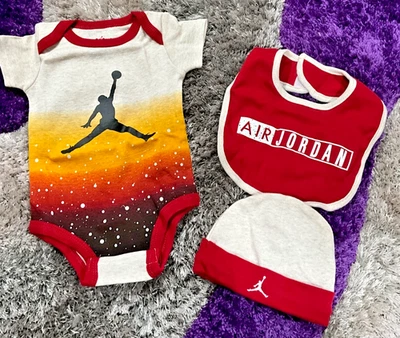 Nuevo Conjunto Air Jordan Infantil Niña Niño 3 Piezas Talla 6-12 Meses Foto 1 de 4