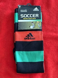 Adidas Metro Hoop Herren / Damen Fußball Socken OTC Farbe rot & grün gestreift Größe M - Bild 1 von 5