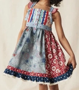 Mädchen Matilda Jane Knoten Kleid * Größe 6 * Feuerwerk - Bild 1 von 8