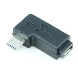 Micro USB-B Male to Micro USB-B Female LEFT Angle Adapter - Picture 1 of 2