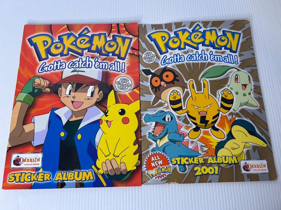 Pokemon Merlin Sticker Albums 1999 & 2001 Complete with Poster and all Stickers - Image 1 of 4