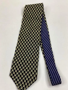 Gianni Versace Krawatte marineblau & hellgelb 100 % Seide mit Echtheitszertifikat - hergestellt in Italien - Bild 1 von 7