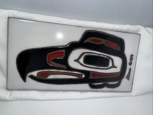 Indianer signierte Wandkunst Fliese Vintage Thunderbird Washington - Bild 1 von 10
