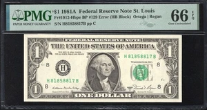 1981-A $1 ST LOUIS FRN BP 129 ERROR PMG 66 EPQ Fr 1912-Hbpe 58817 - Picture 1 of 2