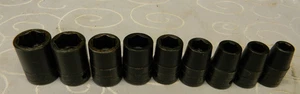 JUEGO DE ENCHUFES DE IMPACTO POCO PROFUNDOS ENCAJABLES 1/2" DR 9 PIEZAS MÉTRICOS 10-19 MM -15 MM 6PT #310IMMYA - Imagen 1 de 6
