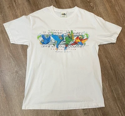 2002 JIMMY BUFFETT Margaritaville Graphic T-Shirt VINTAGE Large Parrot Y2K RARE - Image 1 of 4