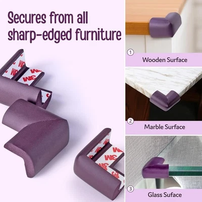 Protectores de Esquina Muebles Blandos Protector de Seguridad Infantil 10 Piezas Marrón Foto 1 de 4