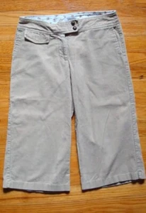 brown size 4 5 small corduroy wide leg cropped pants capri tan beige skort flare - Picture 1 of 18