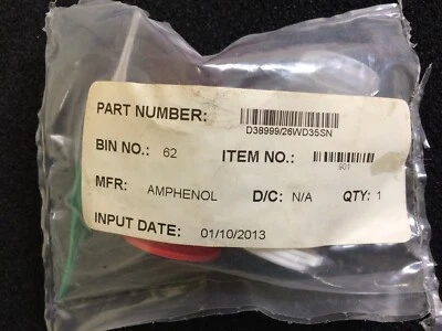 D38999/26WD35SN AMPHENOL CONN PLUG FMALE 37POS GOLD CRIMP 1 UNIT - Image 1 of 2